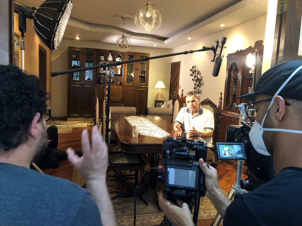 Bastidores da gravação da websérie Grandes e pequenas histórias, 100 anos da ArcelorMittal no Brasil
